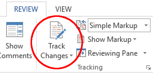 word for mac not tracking changes